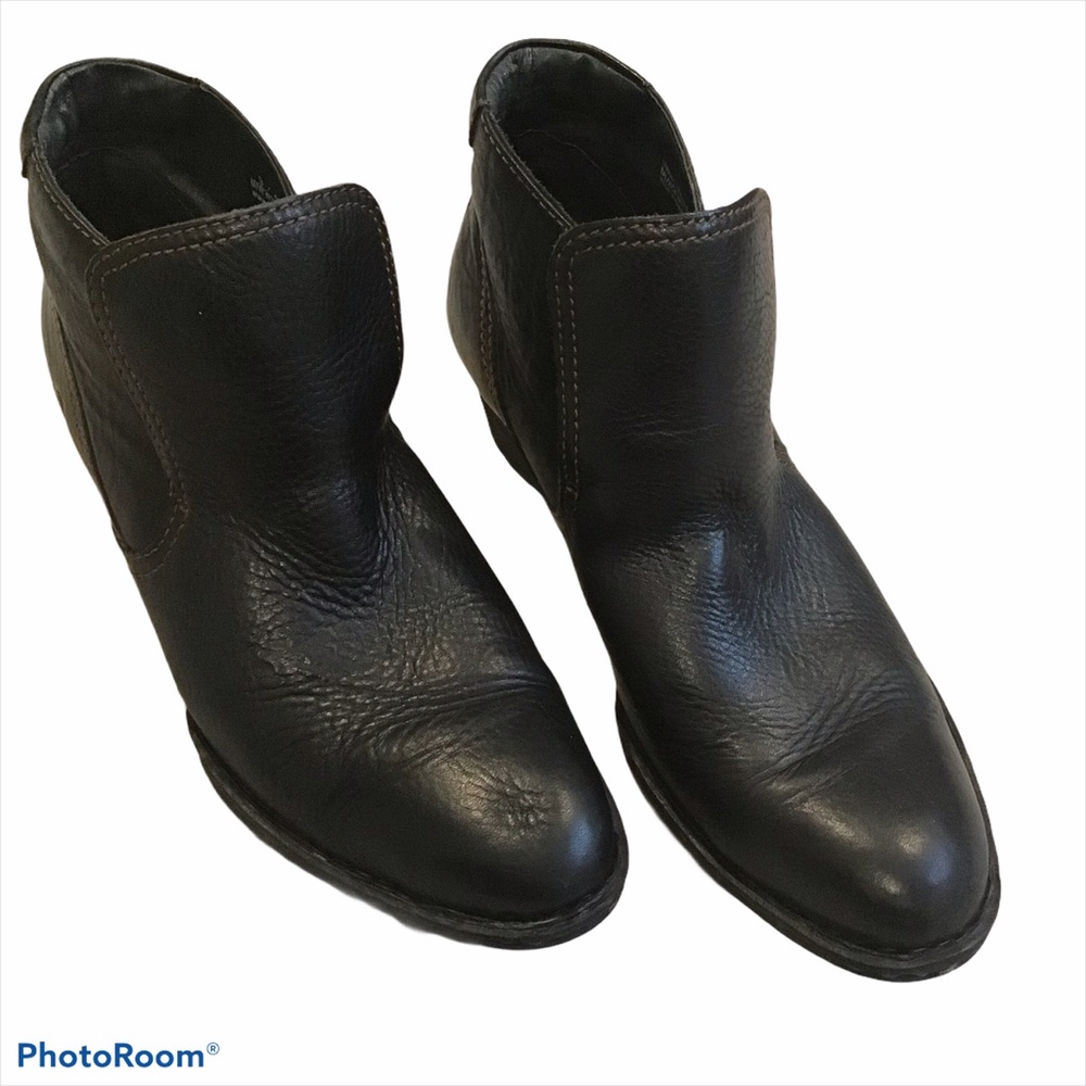 Born Black Leather Ankle Boots